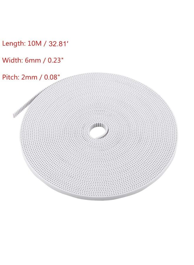 LAMAY 6mm Timing Belt 3D Printer Belt White Open Synchronous Belt with Steel Core 10M - Image 2